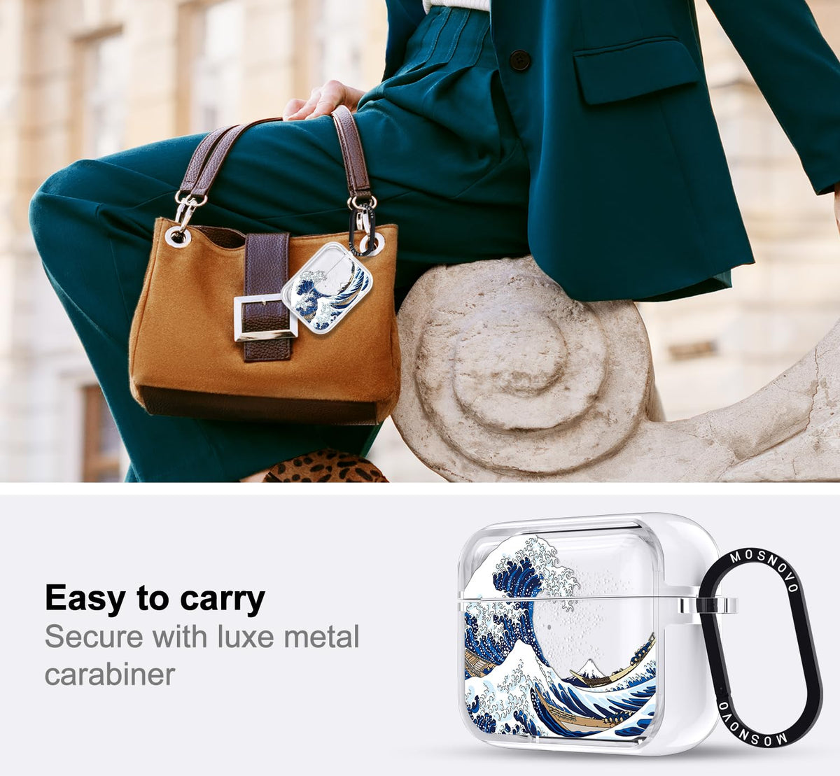 MOSNOVO metal ring detail highlighting secure attachment and style