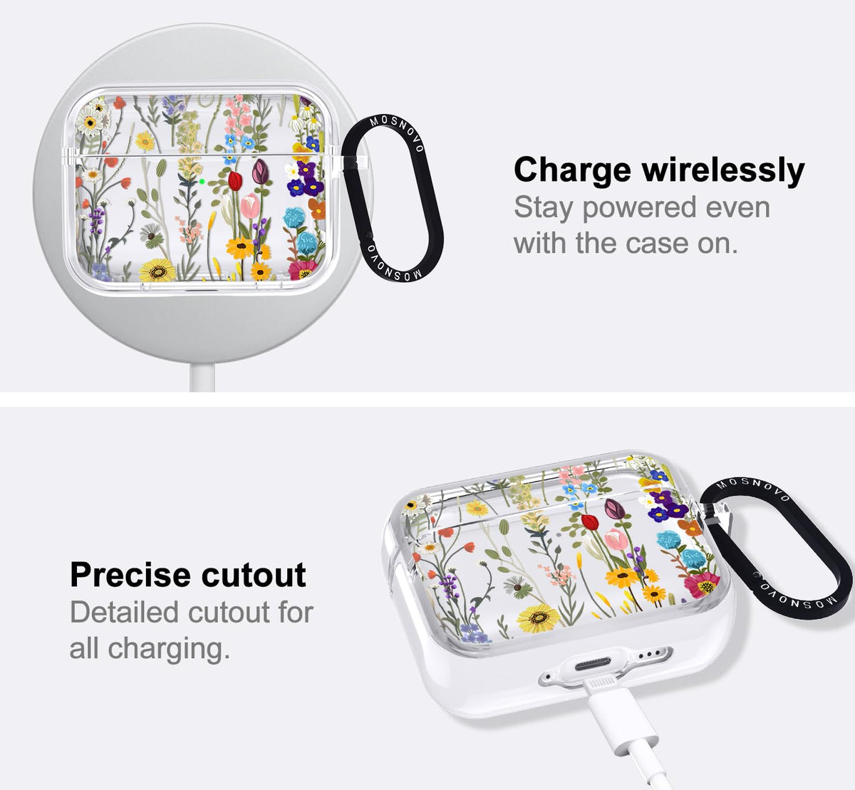 MOSNOVO case in use clipped to a bag for hands-free carry and quick access