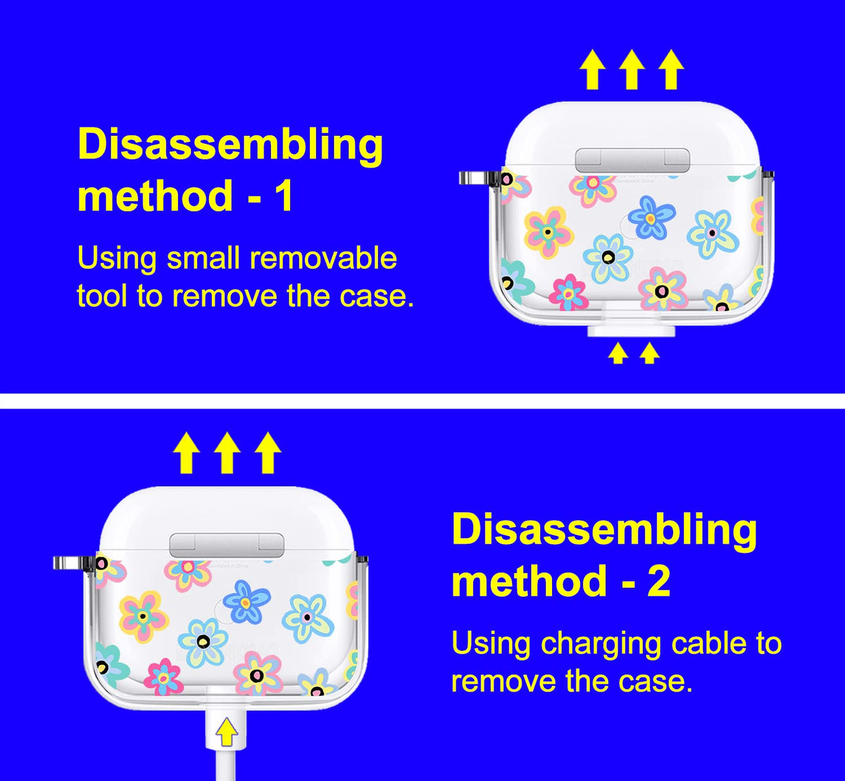 MOSNOVO AirPods Pro Case Groovy Flower design for stylish carry.