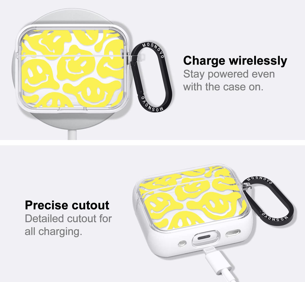 Detailed view of protective dual-layer design and slim silhouette by MOSNOVO.