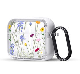 MOSNOVO AirPods Pro clear floral garden case showing vibrant design and protection