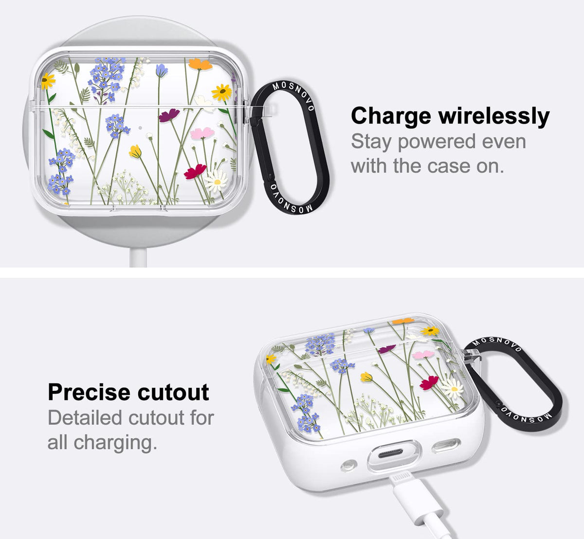 MOSNOVO AirPods Pro clear case resists yellowing with antioxidant technology
