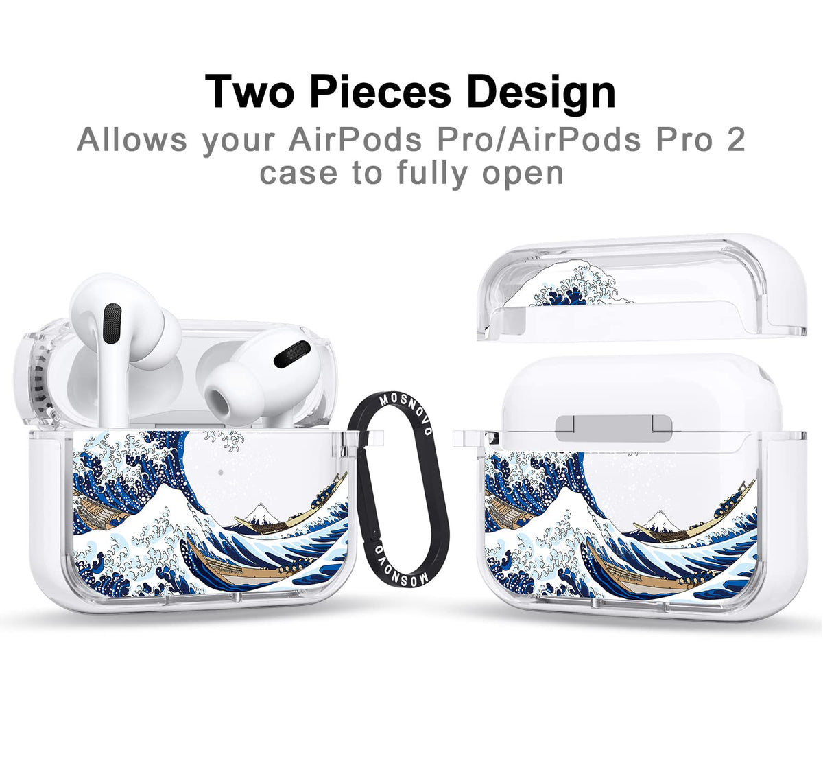 MOSNOVO AirPods Pro 2 dual-layer shockproof case with clear finish