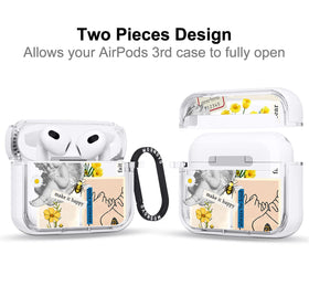 Front view of MOSNOVO AirPods 3 case highlighting the luxe metal ring for easy access.