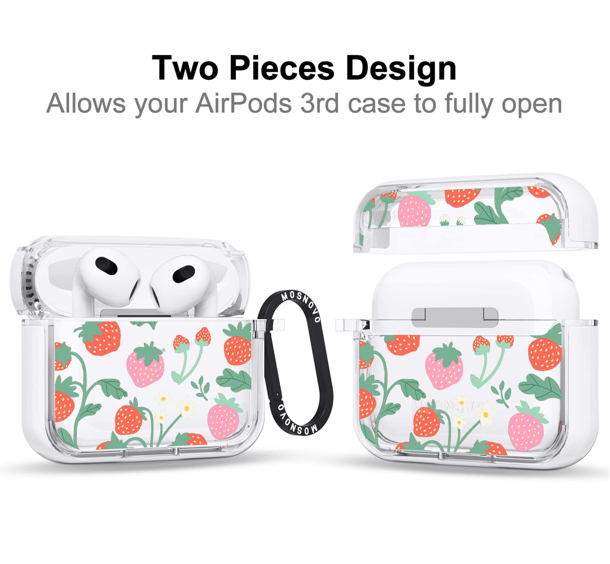 MOSNOVO AirPods 3 metal-ring attachment provides quick grab-and-go access.