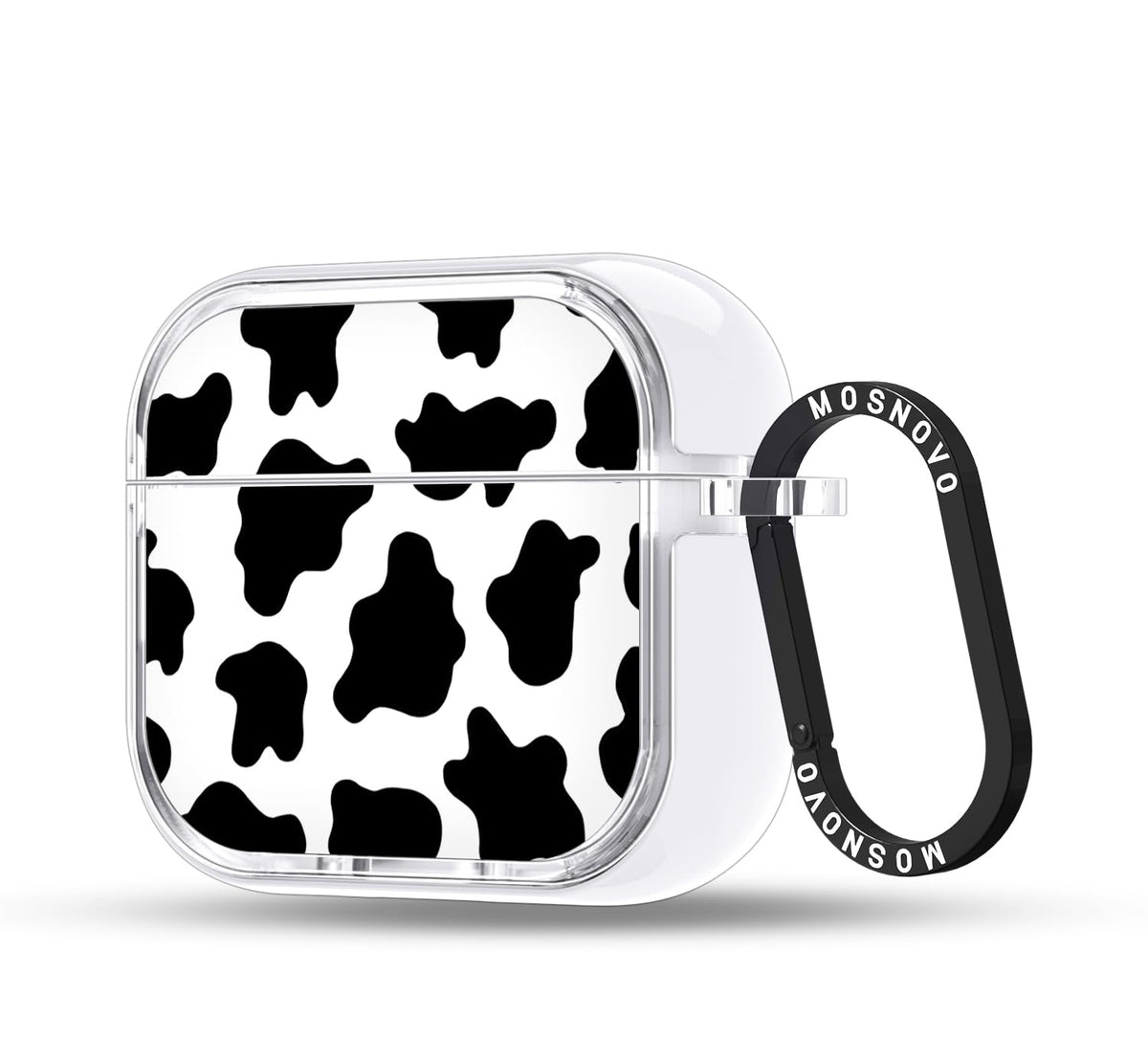 MOSNOVO AirPods 4 case with cow print for stylish protection.