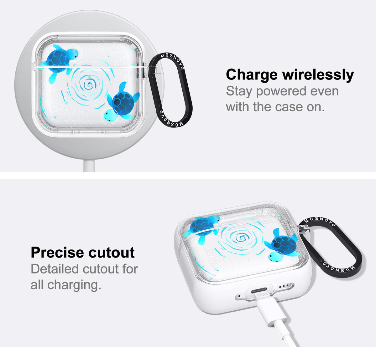 MOSNOVO AirPods 4 case dual-layer protection enhances impact resistance.