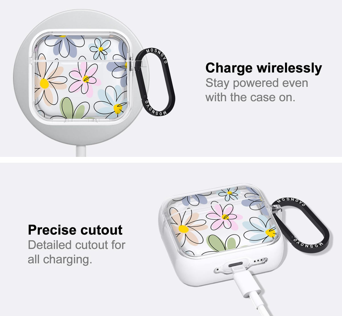 MOSNOVO AirPods 4 Linear Blooms design adds stylish flair