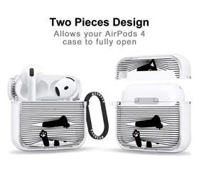 MOSNOVO AirPods 4 case with luxe metal ring for quick access