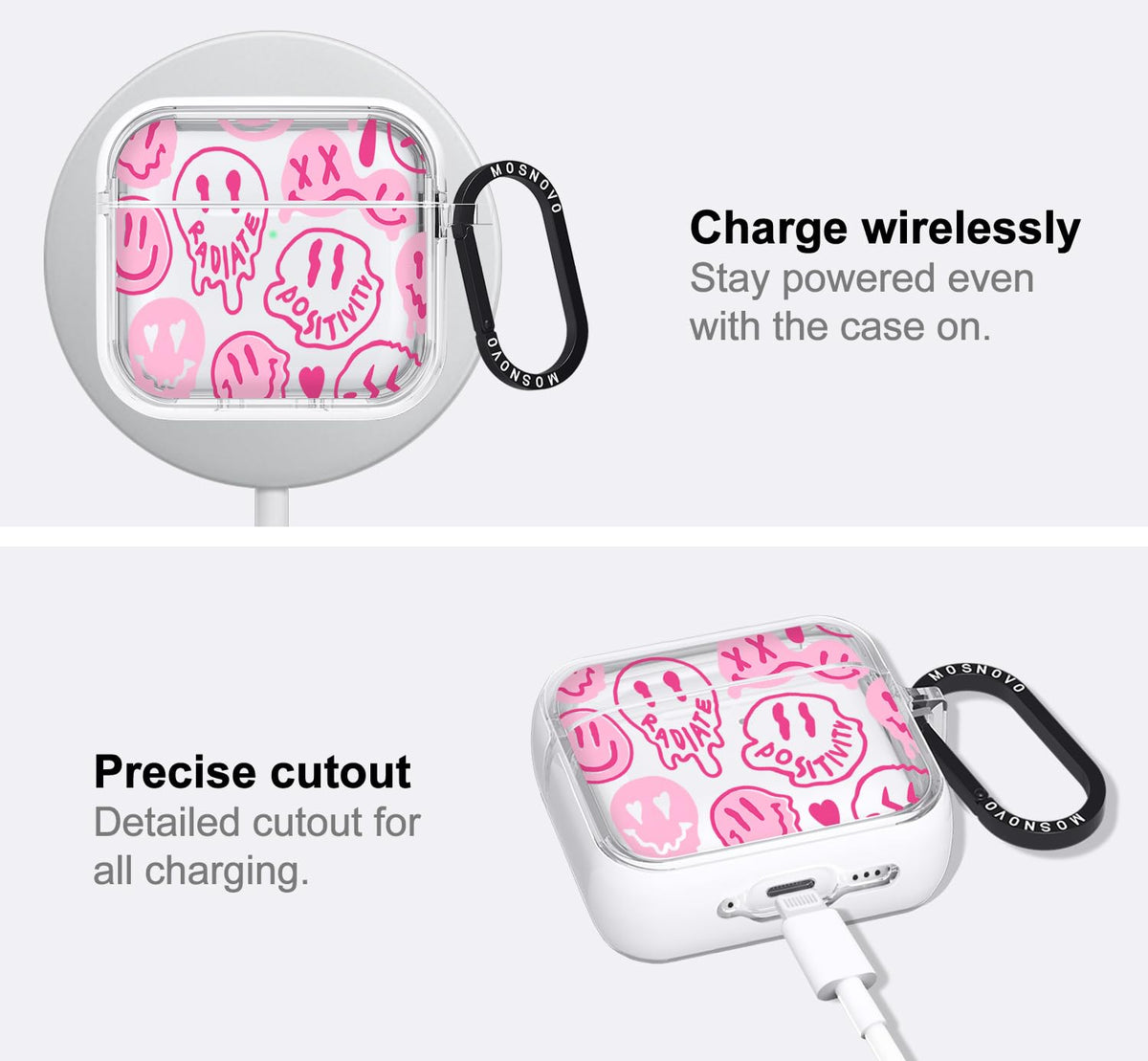MOSNOVO AirPods 4 case antioxidant PC finish resists yellowing