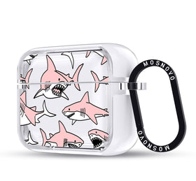 MOSNOVO front view showing Pink Sharks design and clear protection benefit