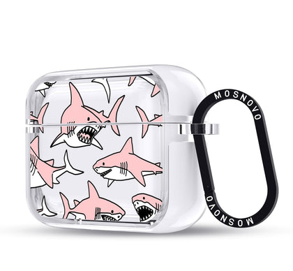 MOSNOVO front view showing Pink Sharks design and clear protection benefit
