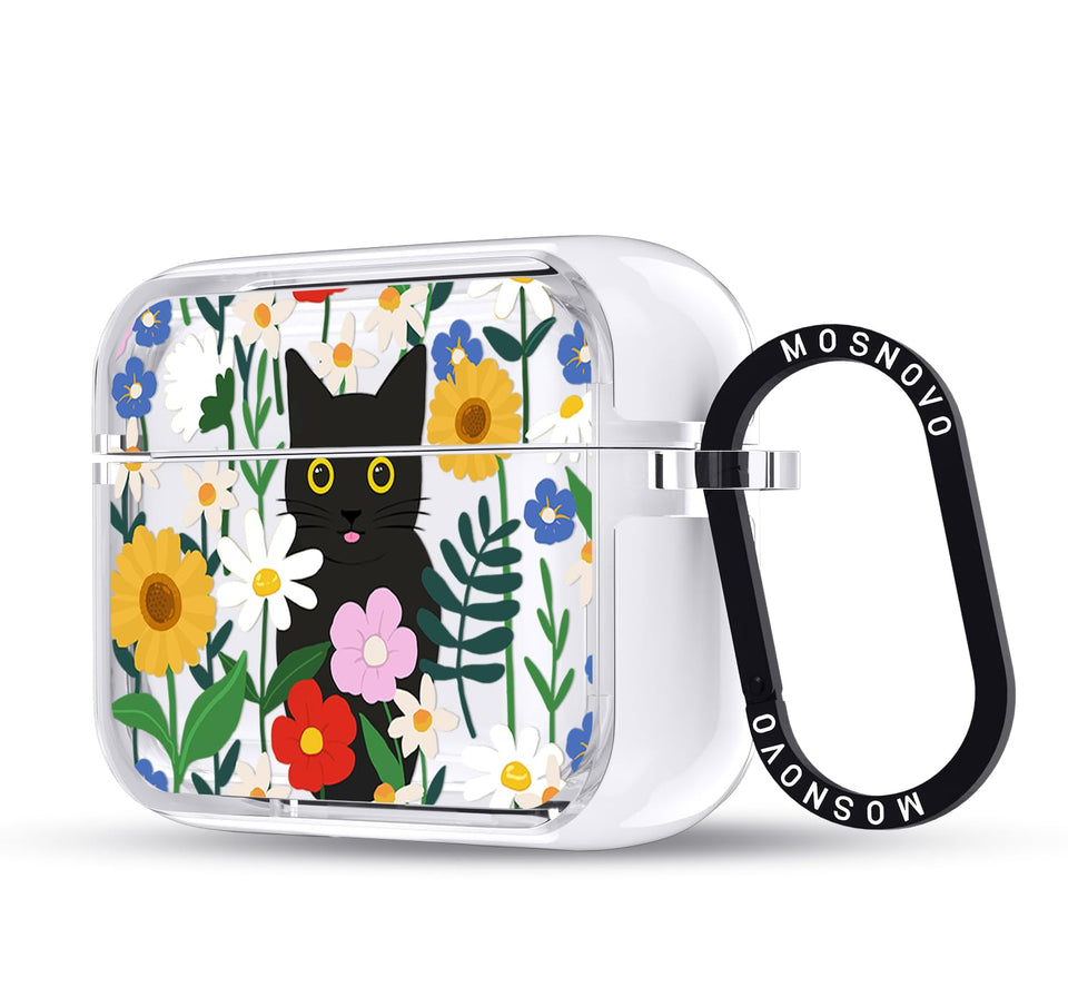 MOSNOVO front view Black Cat in Garden case showing clear protection and style benefit