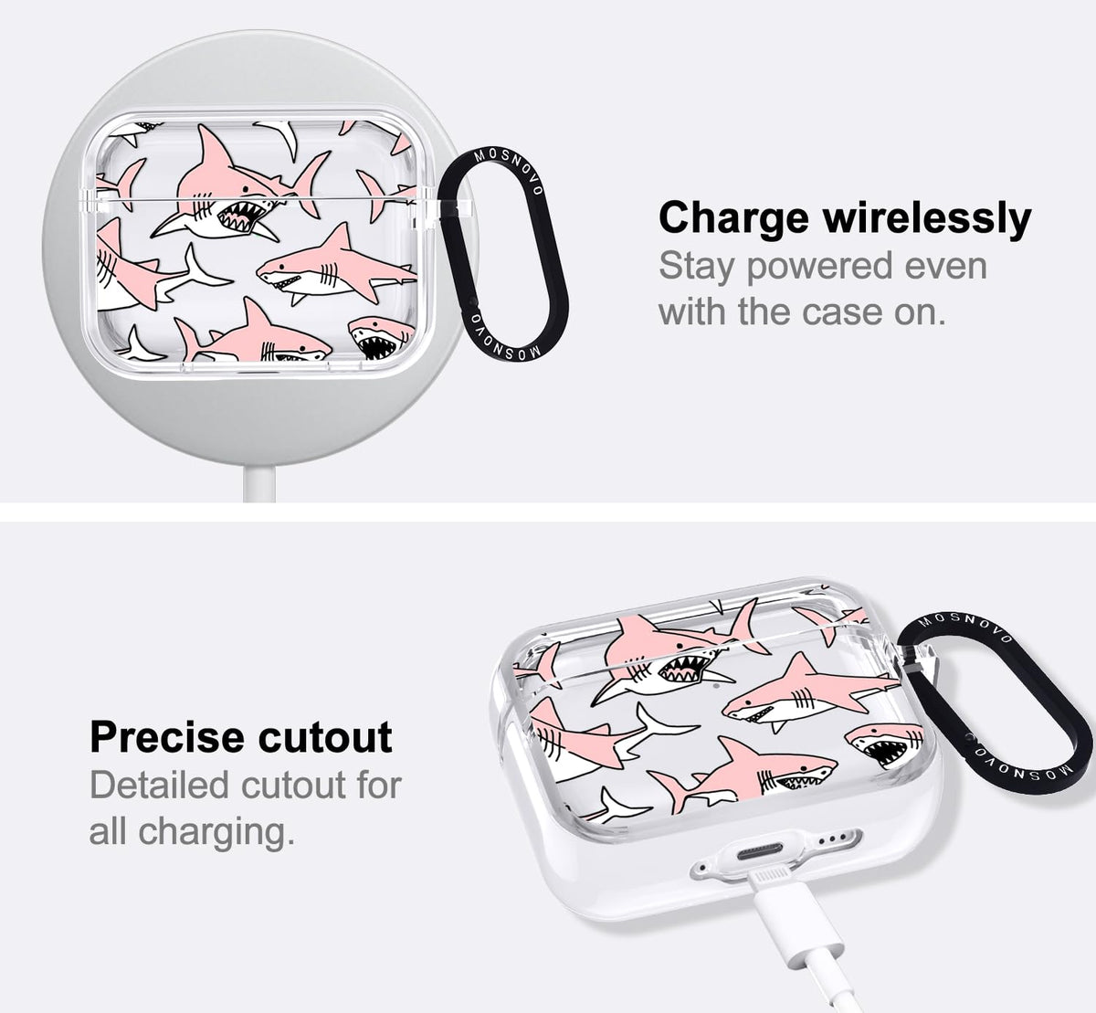 MOSNOVO clipped to a bag demonstrating easy access and hands-free convenience