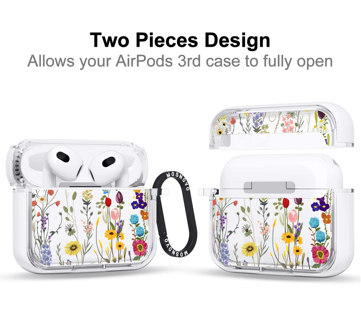 MOSNOVO Luxe case for AirPods 3rd Gen, side view highlighting slim profile.