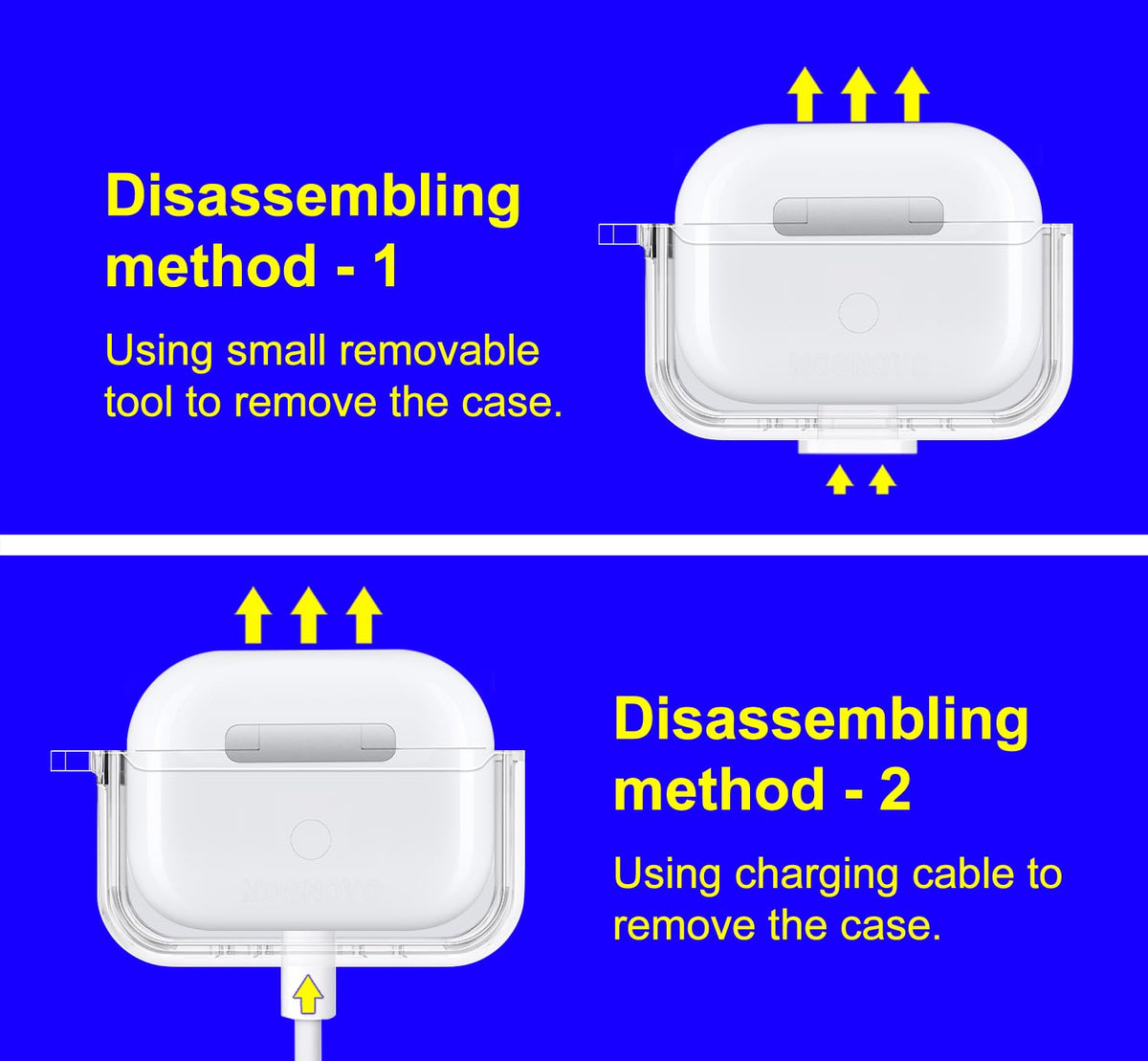 MOSNOVO case next to keyring showing compact size benefit