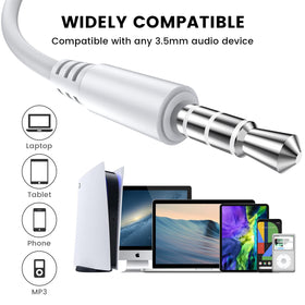 Broad compatibility with phones, laptops, tablets via 3.5mm jack.