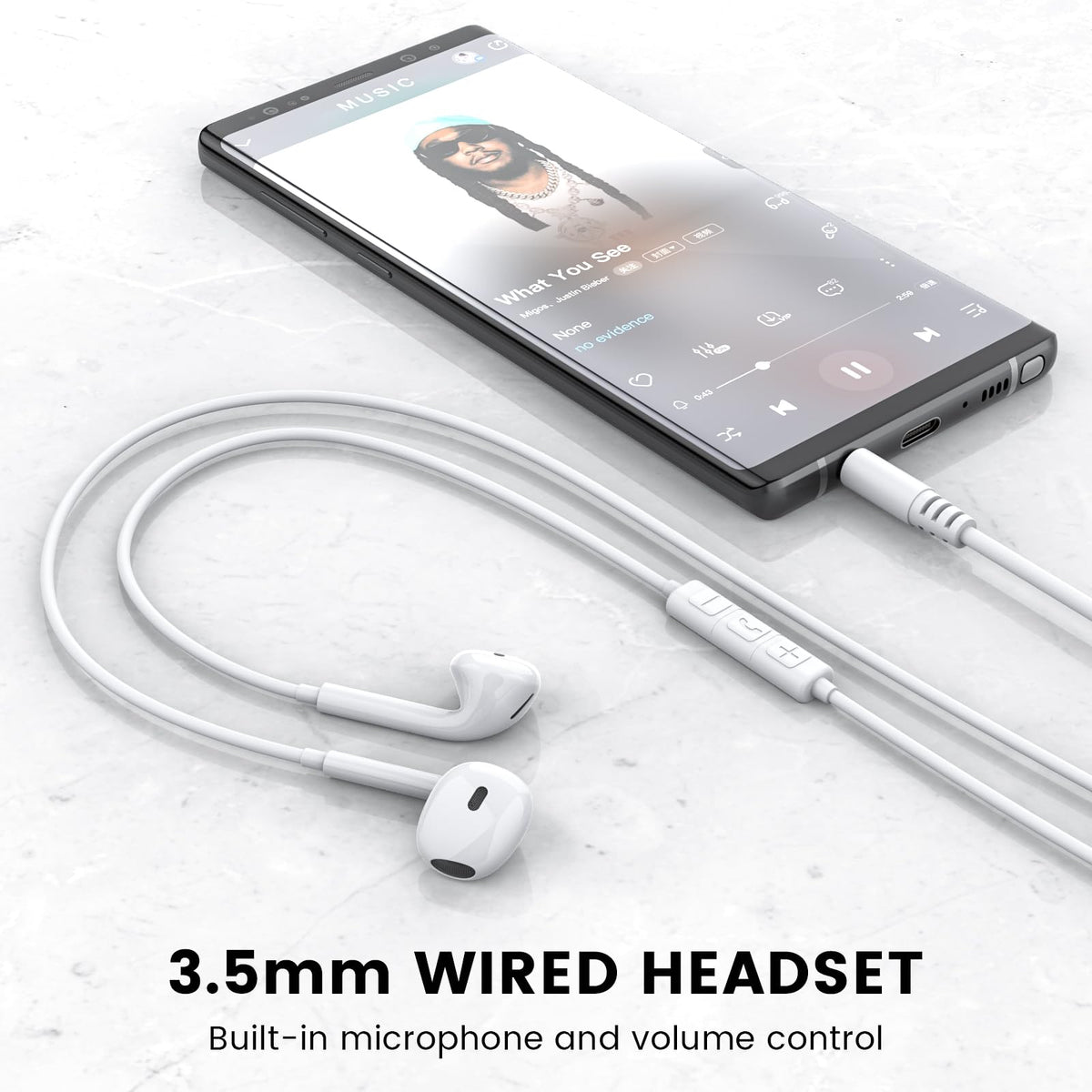Durable MOSWAG earbuds with flexible, wear-resistant TPE cable.