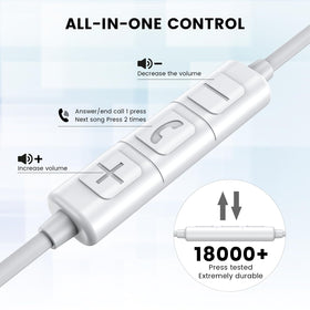 Inline microphone and controls for hands-free calls and music.
