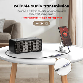 MOSWAG connected to amplifier delivering clear stereo audio to speakers