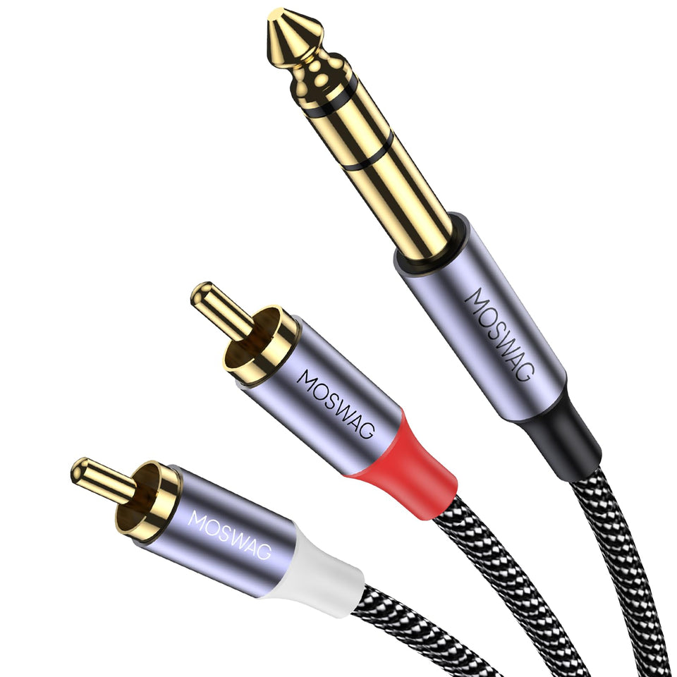 MOSWAG TRS to dual RCA cable for clean studio and stage connections