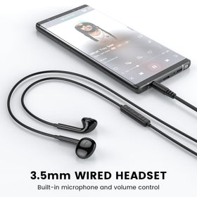 MOSWAG earbuds with built-in microphone and inline controls for hands-free calls
