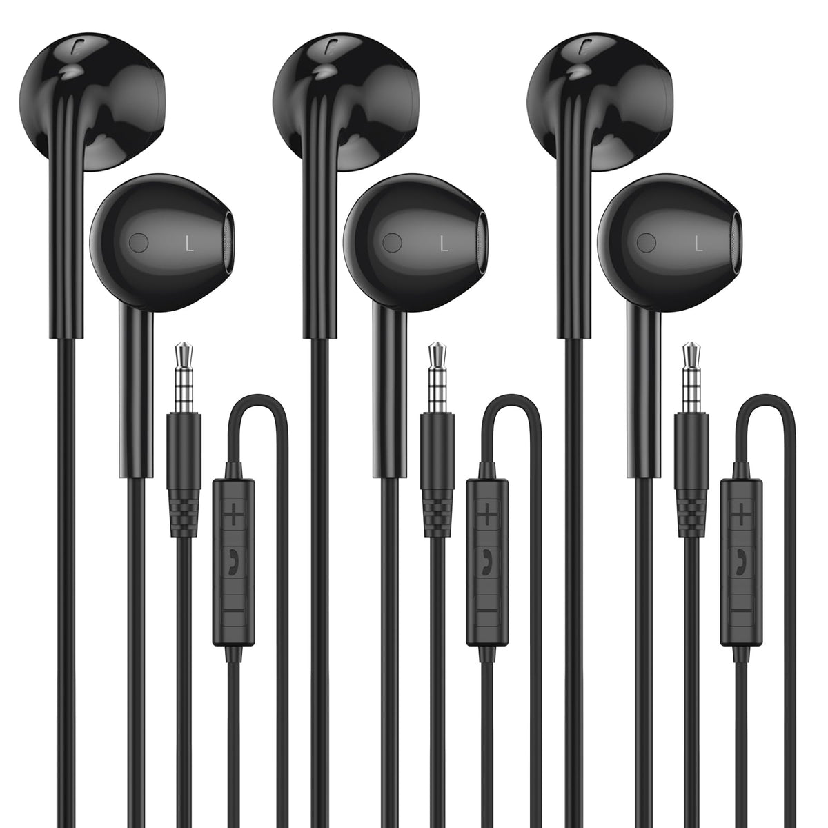 MOSWAG wired earbuds with microphone for clear calls