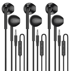 MOSWAG wired earbuds with microphone for clear calls