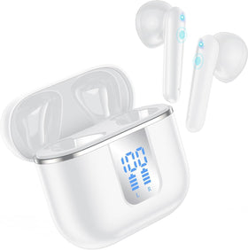 Mosyxe Translation Earbuds in charging case for easy transport and use.