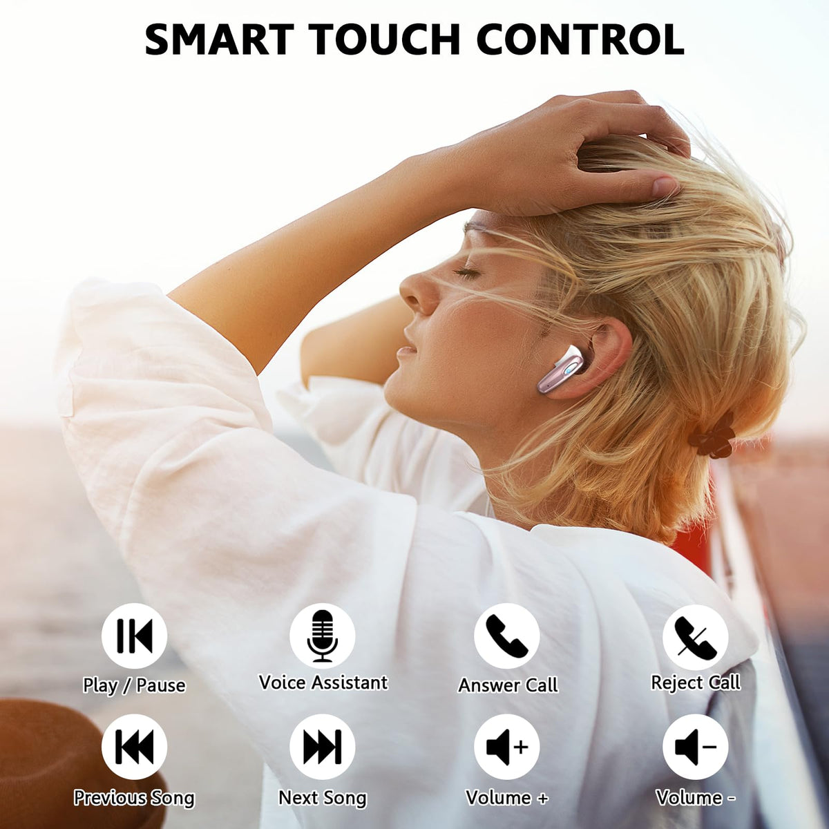 Motast Rose Gold earbuds tested for IP7 waterproof protection.