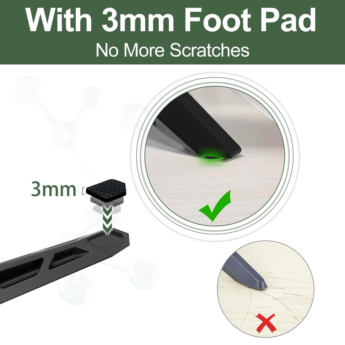 Motiexic legs installed on Vizio TV demonstrating proper alignment