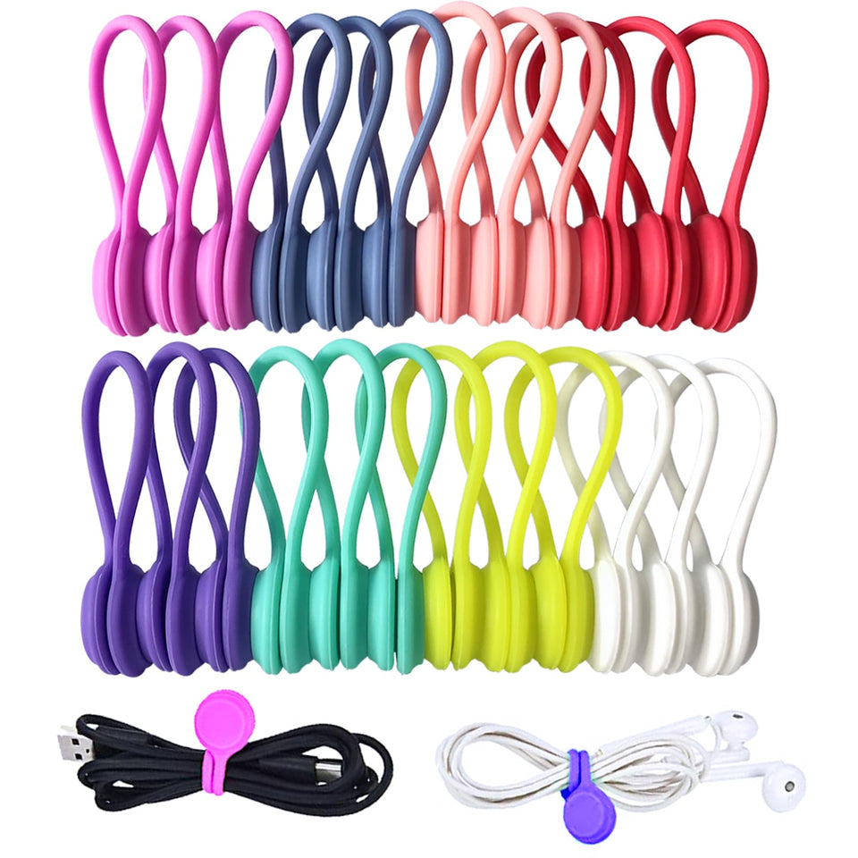 Motiloo magnetic cable ties yellow pack keeps cords organized and easy to grab