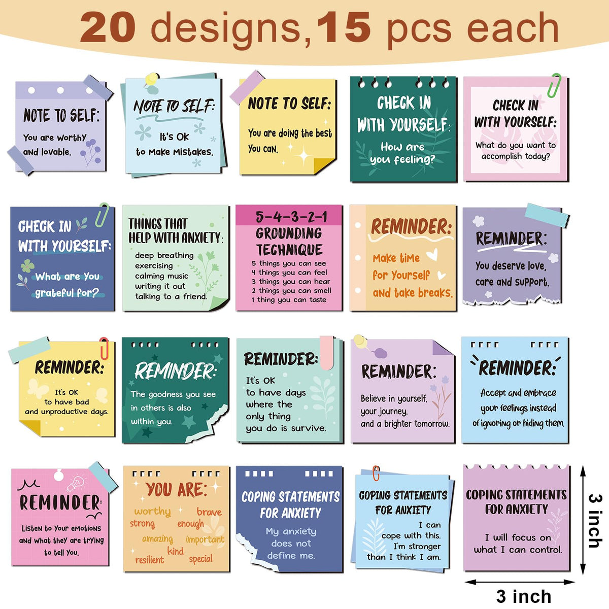Motipuns 20-design positivity stickers decorate notebooks and planners