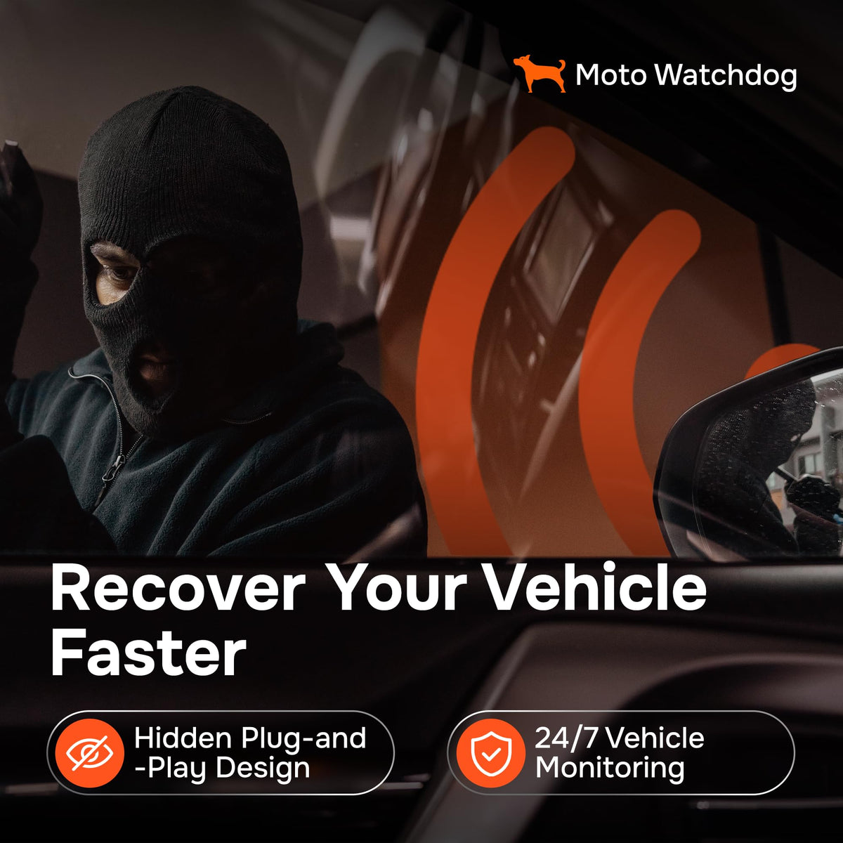 Moto Watchdog compatible with iOS and Android devices for easy access.