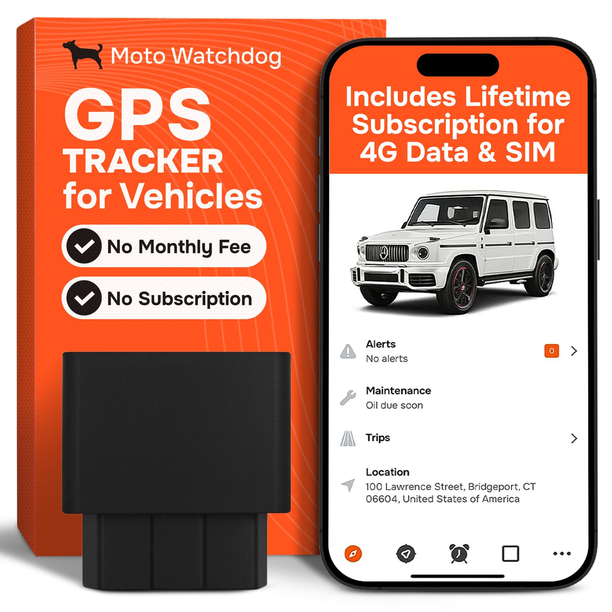 Moto Watchdog GPS tracker OBD installation for quick setup and vehicle visibility.