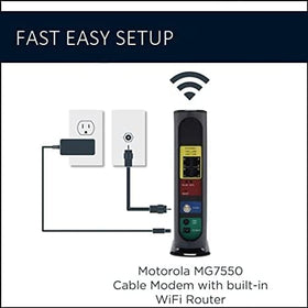 Motorola MG7550 vertical profile demonstrating compact cooling and space saving