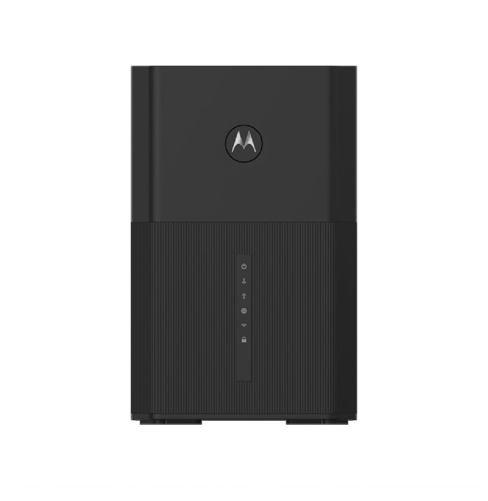 Motorola MG8725 router front view for strong whole home WiFi coverage