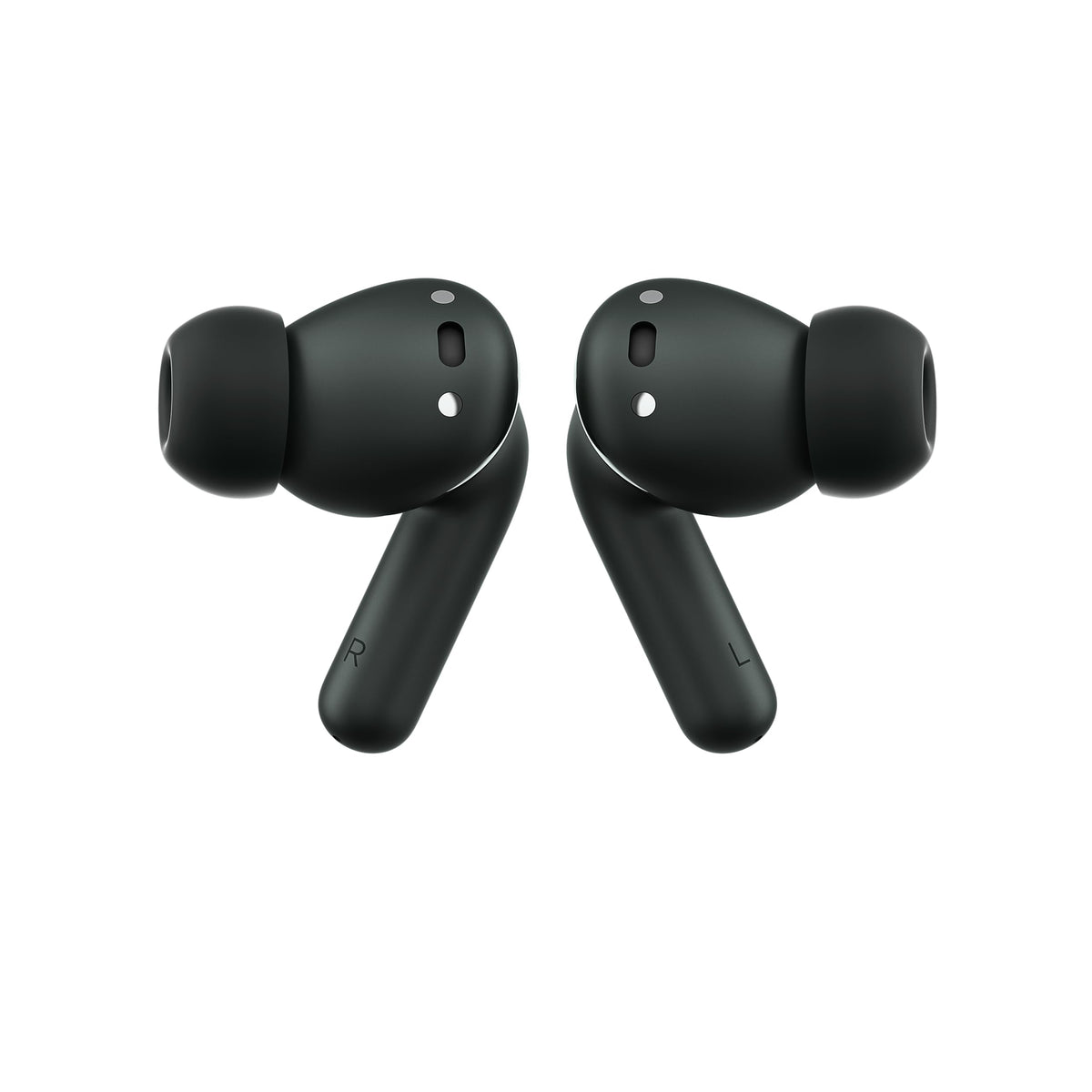 Close-up of Motorola Moto Buds+ with Bose branding signaling premium sound
