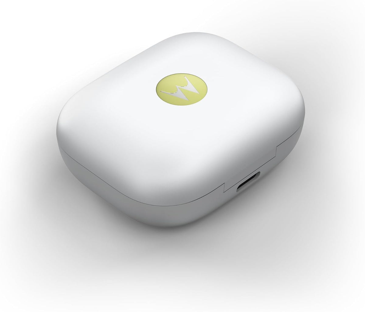 Motorola Moto Buds product label and icon details, highlighting ANC and Bluetooth 5.3