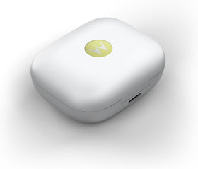 Motorola Moto Buds product label and icon details, highlighting ANC and Bluetooth 5.3