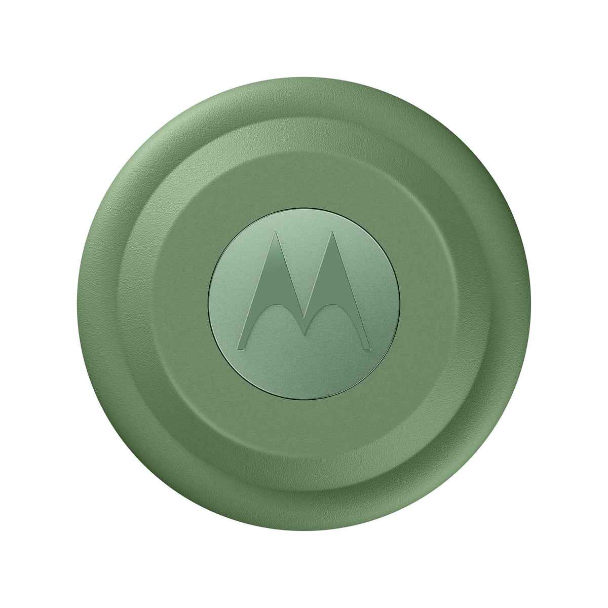 Motorola Moto Tag attached to a keychain showing easy item tracking and peace of mind