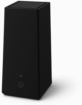 Motorola MQ20 router front view showing sleek design for wide-home coverage.