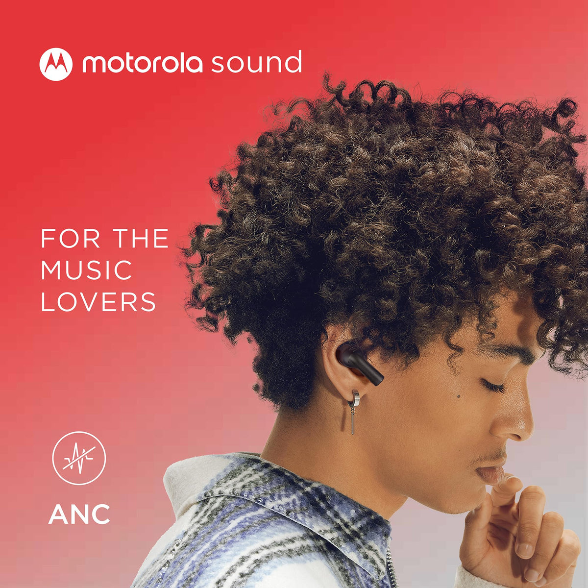 Motorola Sound Moto Buds 500 charging case open with earbuds, showing wireless charging benefit