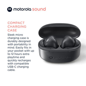 Moto Buds065 touch controls on both buds for playback and calls.