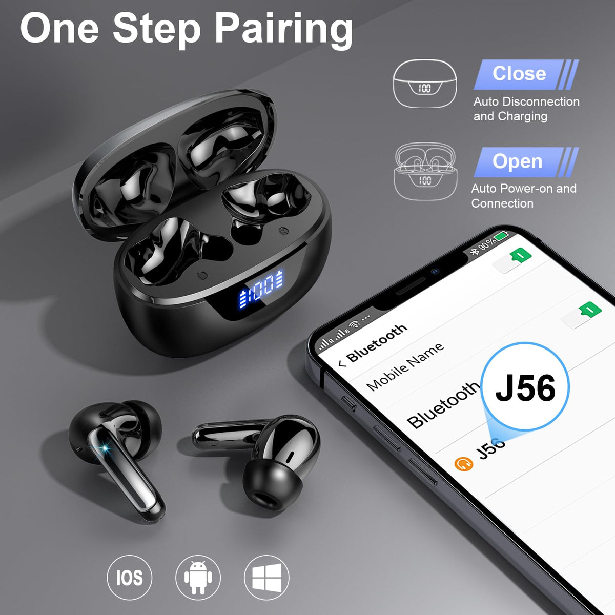 Motost earbuds next to coin showing compact lightweight size