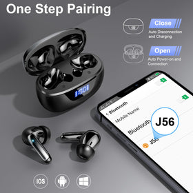 Motost earbuds next to coin showing compact lightweight size