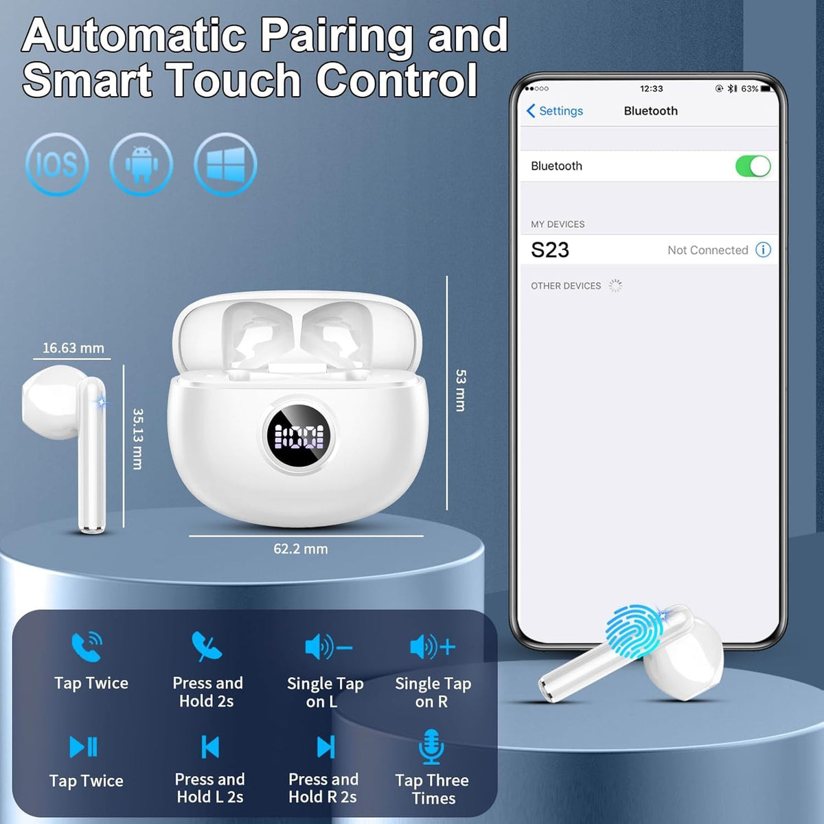 Motost touch controls let you manage music and calls hands-free.