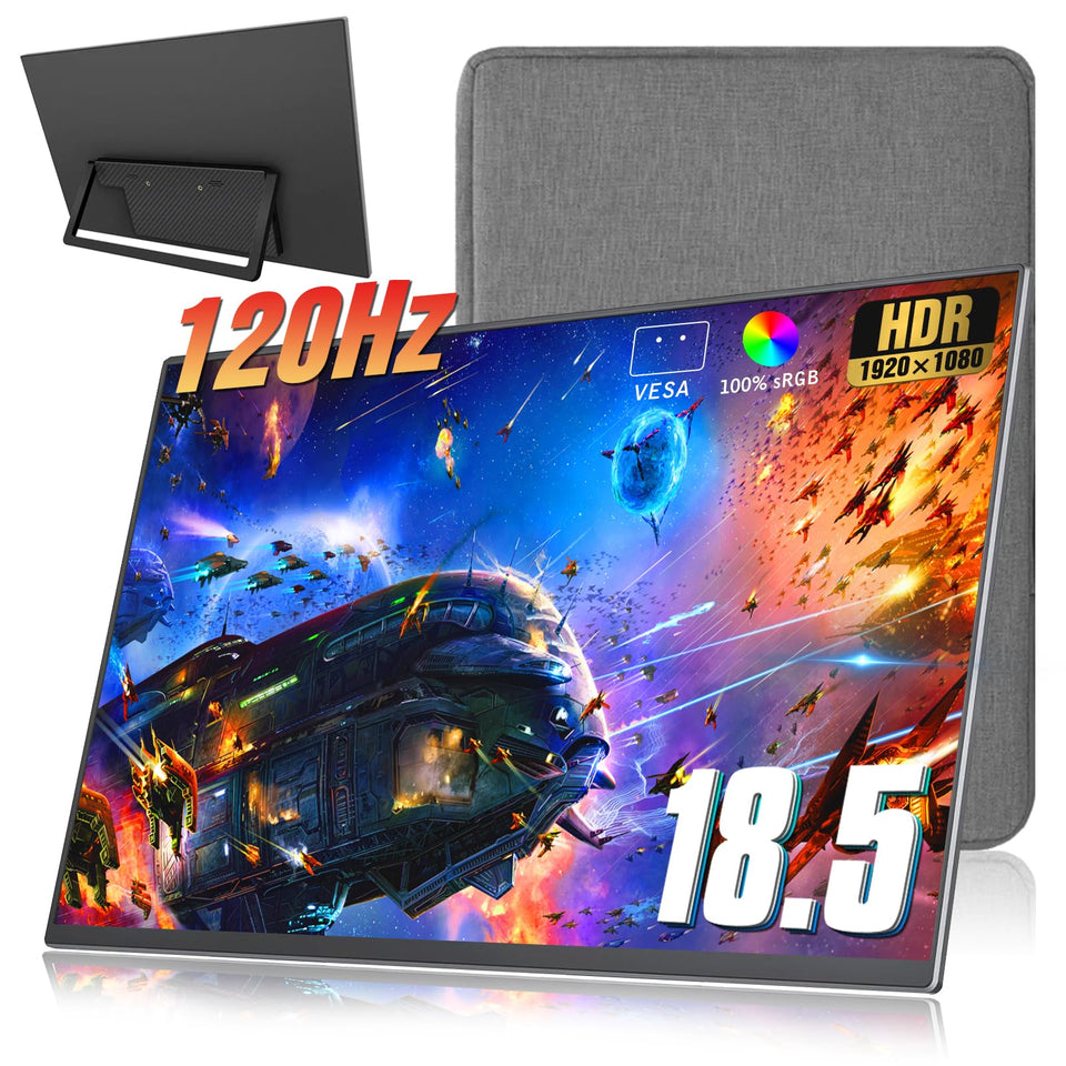 Motyeowe 18.5 inch portable monitor front view with crisp 1080p detail for on the go work