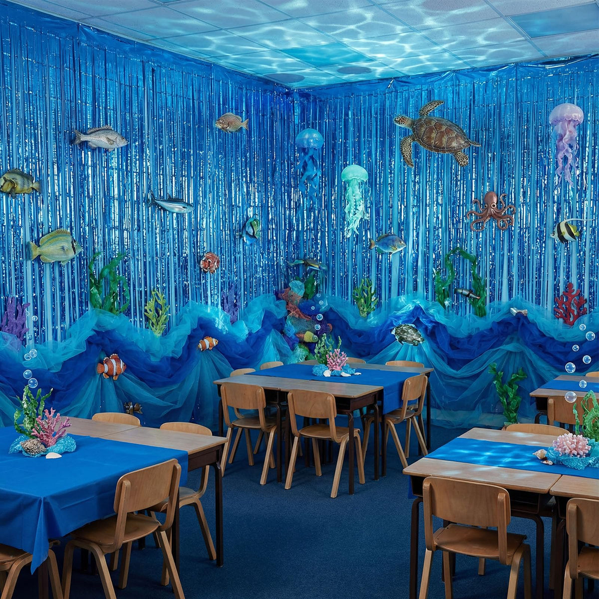 Moukeren ocean-themed background setup ideal for celebrations and photos