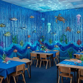 Moukeren ocean-themed background setup ideal for celebrations and photos